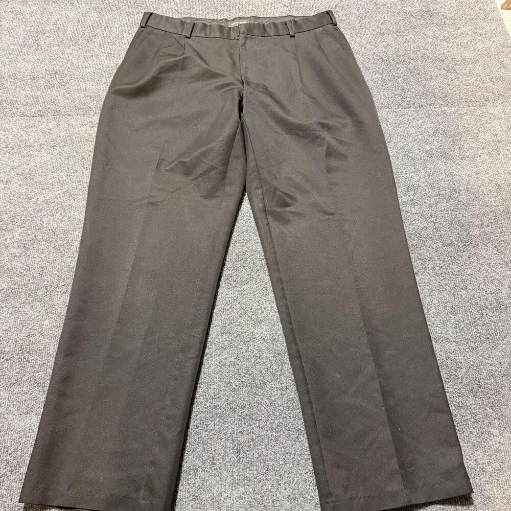 Dockers Dress Pants Mens 34x30 Brown Pleated Straight Polyester Office Work